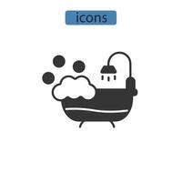 Badezimmersymbole symbolen Vektorelemente für das Infografik-Web vektor