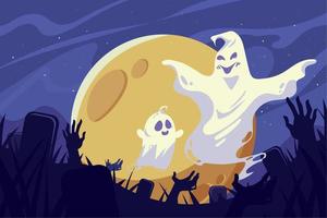halloween spöken natt vektor