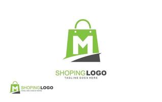 m logo Onlineshop für Branding Company. Taschenschablonen-Vektorillustration für Ihre Marke. vektor