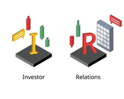 investerare relationer eller ir är en division av en offentlig företag till förse investerare med ett exakt konto av företag angelägenheter vektor