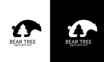 illustration vektor grafisk av logotyp mall Björn träd perfekt för begrepp vilda djur och växter Björn