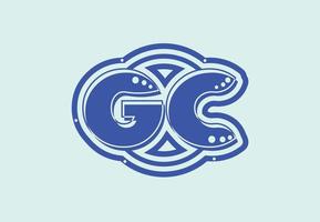 brev gc logotyp och ikon design mall vektor