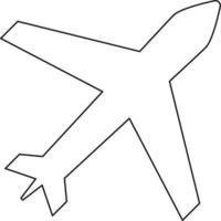 Flugzeug-Web-Symbol mit einer Linie gezeichnet. vektor