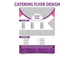 Designvorlage für professionelle Catering-Flyer für Unternehmen vektor