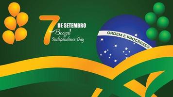 7 september Brasilien oberoende dag illustration med nationell flagga bakgrund vektor