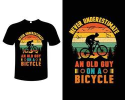 berg cykel t-shirt design vektor mall, cyklist t-shirt design för äventyr älskande