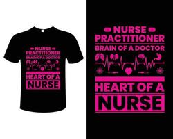 Krankenschwester T-Shirt Design-Vektor-Illustration-Vorlage vektor