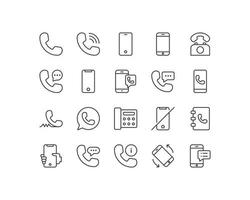 uppsättning av telefon ikon tecken symbol logotyp vektor illustrationer