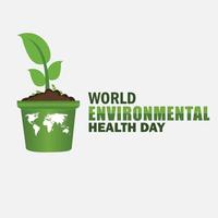värld miljö- hälsa dag vektor. grön design begrepp. enkel och elegant design vektor