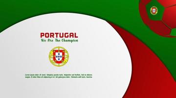 Vektorhintergrund Portugal-Flagge mit Ballfußball, Vorlage für soziale Medien, perfekte Farbkombination vektor