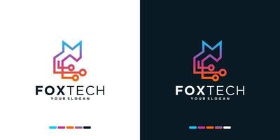 fox tech logotyp inspiration vektor