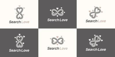 logotyp för upptäckt kärlek, dejting byrå, ser för en liv partner vektor