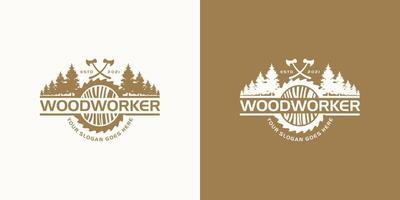 Vintage Woodworker-Logo-Inspiration. vektor