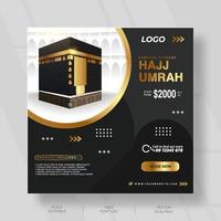 islamischer social-media-post mit schwarz-goldener farbe vektor
