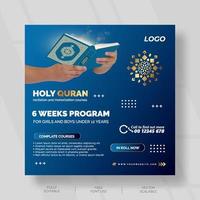 Social-Media-Beitrag für die Ausbildung zum Heiligen Koran vektor