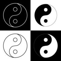 yin yang ikoner uppsättning. vektor illustration.