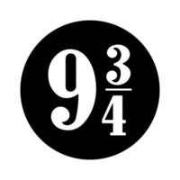 Plattform 9 34 Symbol. Vektor-Illustration vektor