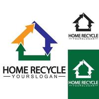 Haus nach Hause recyceln Logo Symbol Vektor Illustration Design