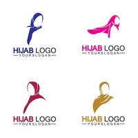 hijab logotyp design vektor mall