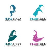 hijab logotyp design vektor mall