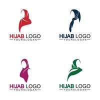 hijab logotyp design vektor mall