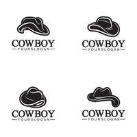 cowboyhatt logotyp ikon vektor designmall