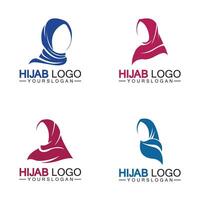 hijab logotyp design vektor mall