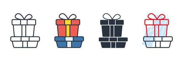 Geschenk-Symbol-Logo-Vektor-Illustration. Geschenkbox-Symbolvorlage für Grafik- und Webdesign-Sammlung vektor