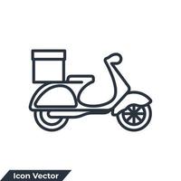 frakt snabb leverans ikon logotyp vektor illustration. uttrycka leverans skoter cykel låda symbol mall för grafisk och webb design samling