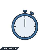 stoppur ikon logotyp vektor illustration. sluta Kolla på timer symbol mall för grafisk och webb design samling