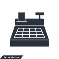 Registrierkasse-Symbol-Logo-Vektor-Illustration. Kassierer-Symbolvorlage für Grafik- und Webdesign-Sammlung vektor