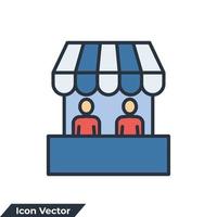 mat domstol ikon logotyp vektor illustration. Kafé restaurang symbol mall för grafisk och webb design samling