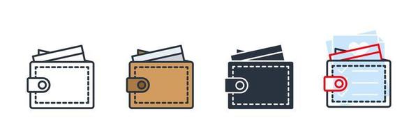 Geldbörse-Symbol-Logo-Vektor-Illustration. Brieftaschen-Symbolvorlage für Grafik- und Webdesign-Sammlung vektor