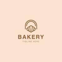 Bäckerei-Logo, Poster. trendiges logo der bäckerei mit croissant, vektor