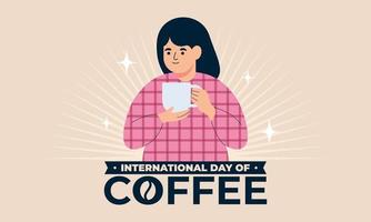 internationaler tag der kaffeeillustration hand gezeichneter vektor