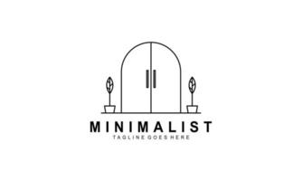 minimalistisk möbel logotyp, linje konst möbel logotyp vektor