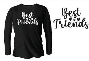 T-Shirt-Design der besten Freunde mit Vektor