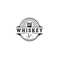 Whisky-Logo-Design. Getränkedesignvorlage für Restaurants, Bars, Kneipen und Unternehmen. vektor