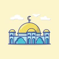 moschee modernes islamisches gebäude vektor