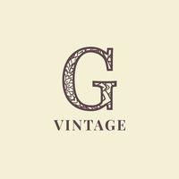 Buchstabe g Vintage Dekoration Logo Vektordesign vektor