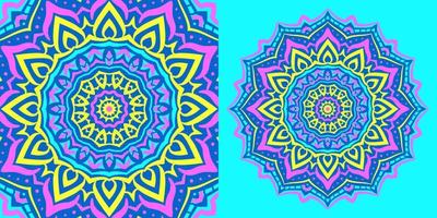abstrakter Mandala-Hintergrund im psychedelischen Stil rundes trippy Vektordesign vektor