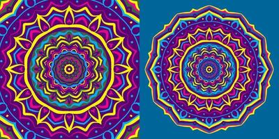 abstrakter Mandala-Hintergrund im psychedelischen Stil rundes trippy Vektordesign vektor
