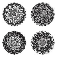 Reihe von Mandalas rund dekorativ für spirituelle achtsame Kunsttherapie und Vektordesign-Dekoration vektor