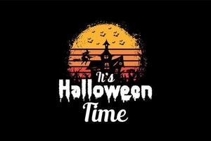 Es ist Halloween-Zeit, Halloween-T-Shirt-Design vektor