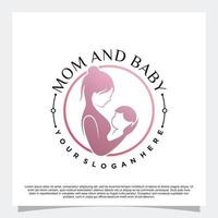 Mama- und Baby-Logo-Design mit modernem Konzept-Premium-Vektor vektor