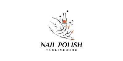 Nagellack oder Nagelstudio-Logo-Design mit kreativem Element und einzigartigem Konzept-Premium-Vektor vektor