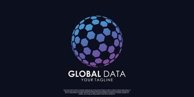 global data logotyp design premie vektor