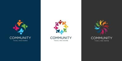 gemenskap logotyp med kreativ begrepp premie vektor