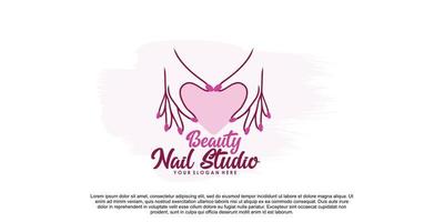 Beauty-Nagelstudio-Logo-Design für Maniküre und Pediküre mit kreativem Konzept Premium-Vektor Teil 2 vektor
