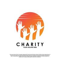 Charity-Logo-Design Premium-Vektor vektor